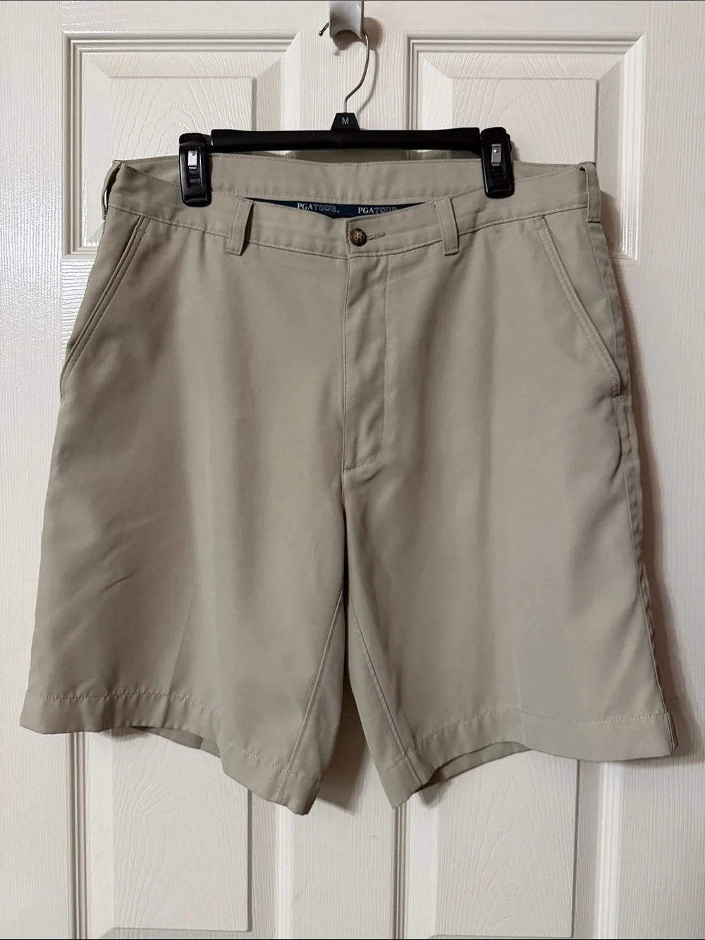 PGA Tour Flat Front Shorts Size 36 Men's - Sand Khaki